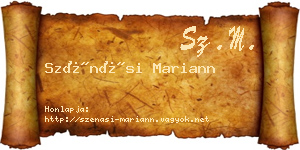 Szénási Mariann névjegykártya