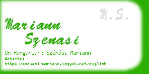 mariann szenasi business card